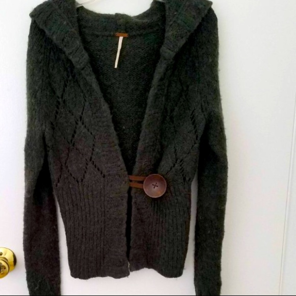 Free People Olive Green Cardigan